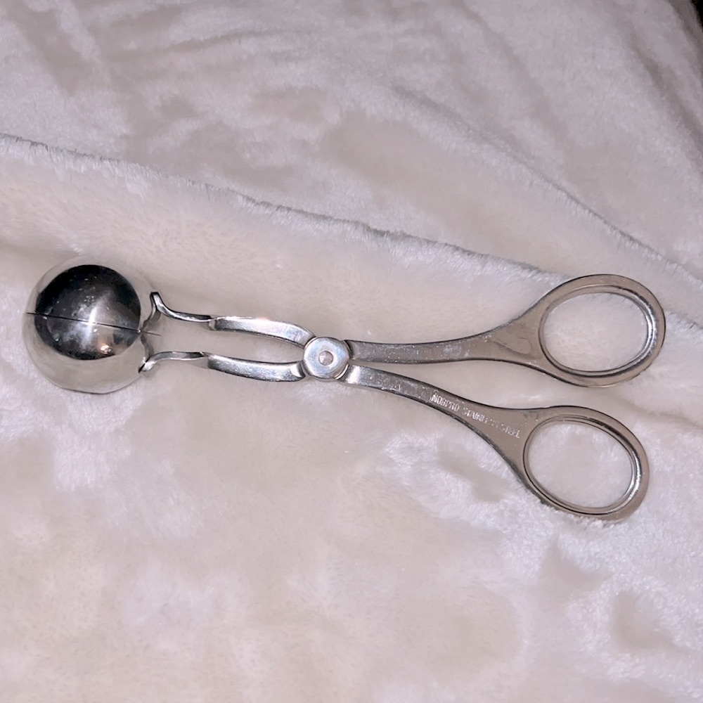 NORPRO 🍝 VINTAGE 90’s STAMPED NORPRO STAINLESS STEEL MEATBALL FRUIT BALL SCOOPER - Picture 10 of 15